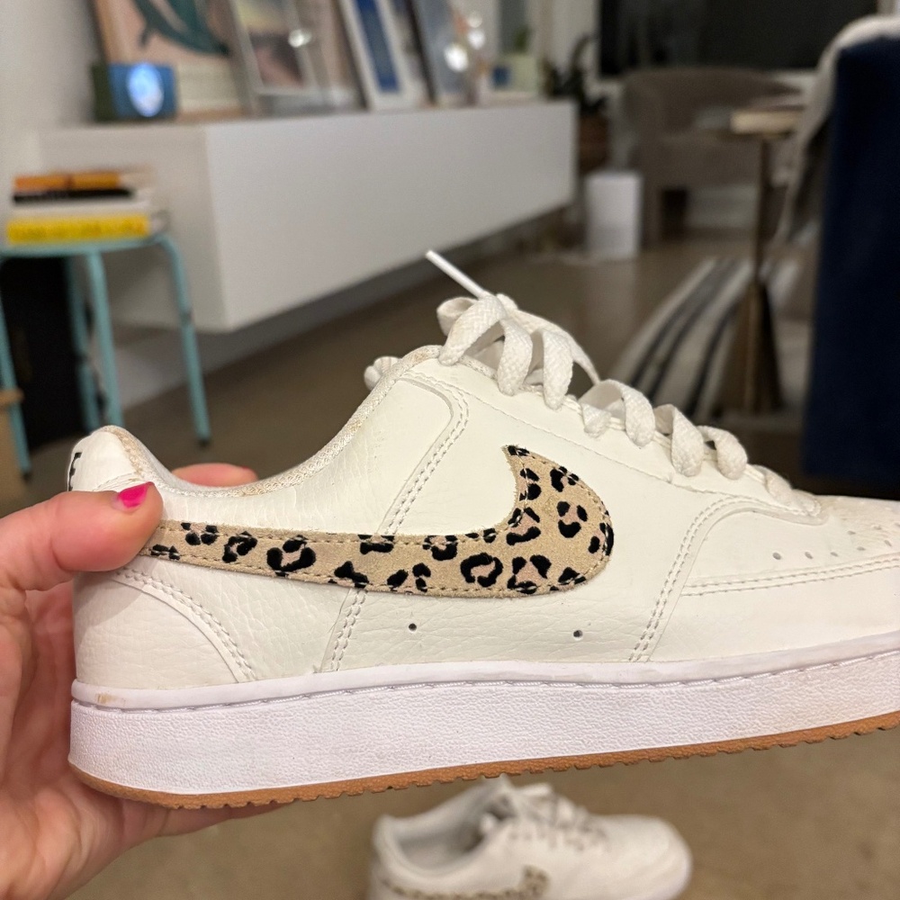 Nikes with leopard